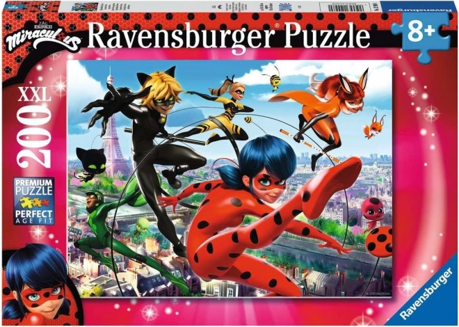 Ravensburger puzzle Miraculum Biedronka i czarny kot 200 elementów