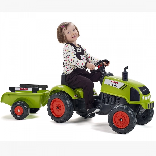 Traktor pedałowy Claas Arion 410 z przyczepką
