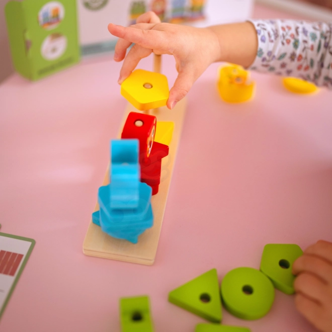 Montessori układanka zwierzątka piramidka 27 elementów FSC