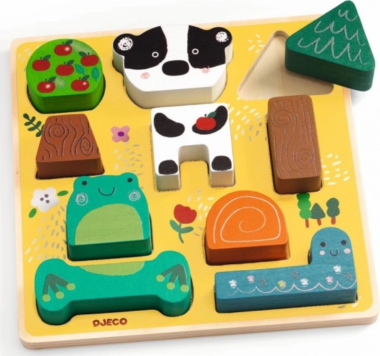 Djeco Puzz & Match Happy Zwierzątka drewniane puzzle dla najmłodszych