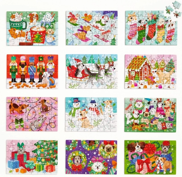 Zestaw Puzzle na Przedświąteczne Odliczanie 12 szt.
