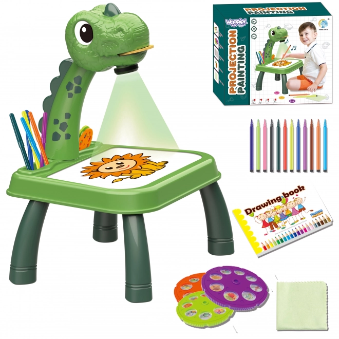 Projektor Dino WOOPIE z tablicą i flamastrami