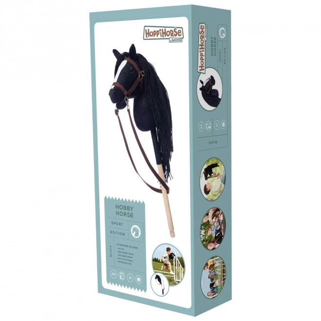 HOPPIHORSE koń na kiju hobby horse rozmiar A4 czarny