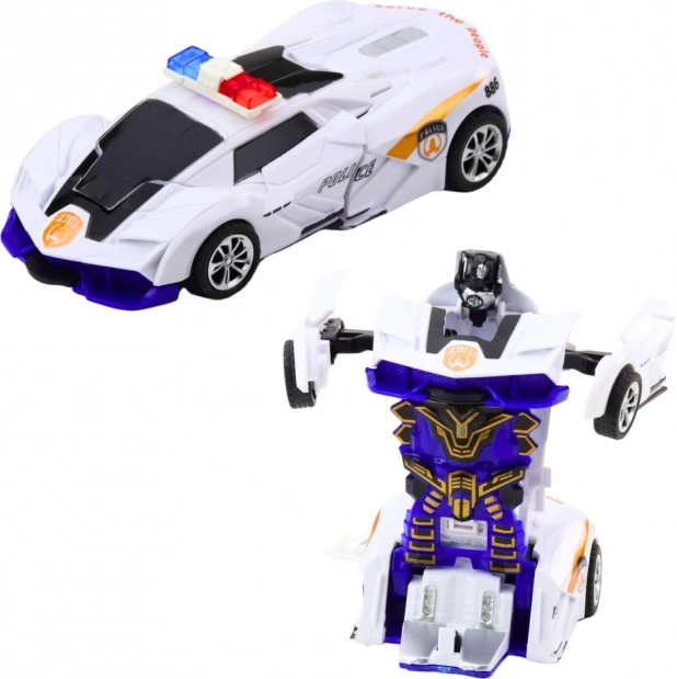 Auto robot 2w1 sportowy wóz policyjny