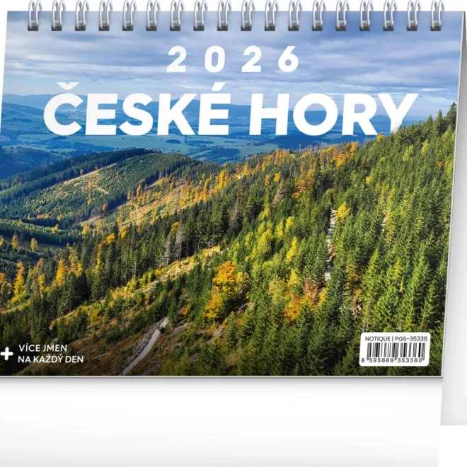 Kalendarz biurkowy góry czeskie 2026