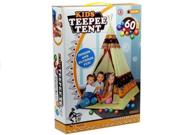 Indiański namiot Tipi + 60 piłek 155 cm