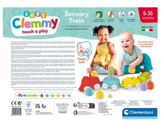 CLEMENTONI Soft Clemmy Sensoryczny Pociąg z Klockami