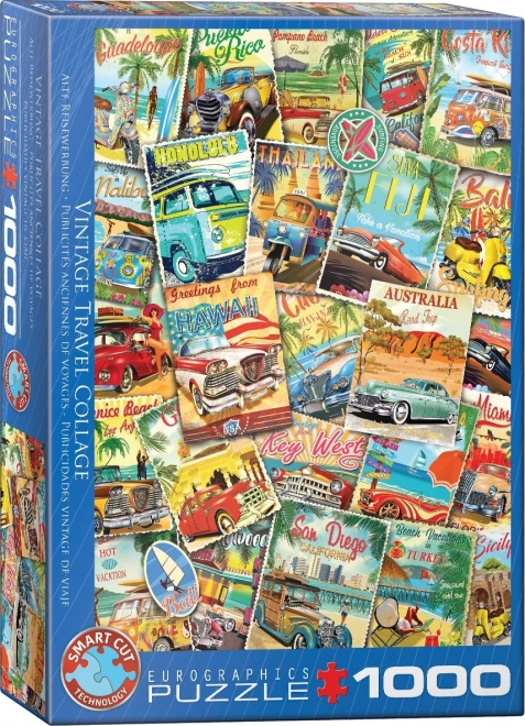 EUROGRAPHICS Puzzle Retro podróżnicza kolaż 1000 elementów