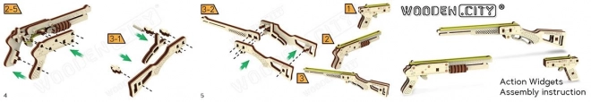 Drewniane 3D puzzle WOODEN CITY mini zestaw broni