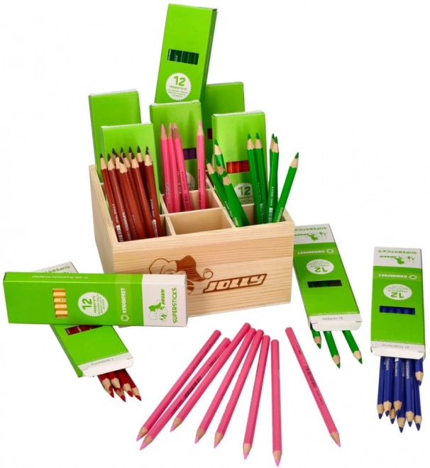 Supersticks Classic Zestaw w Drewnianym Pudełku, 144 szt.