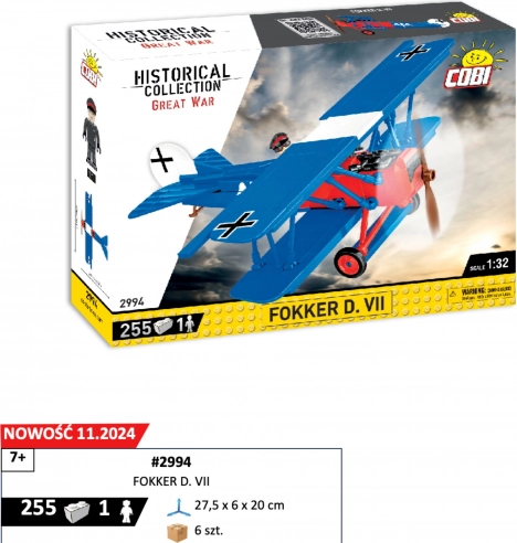 Klocki COBI Fokker D.VII – historyczny model samolotu 1:32