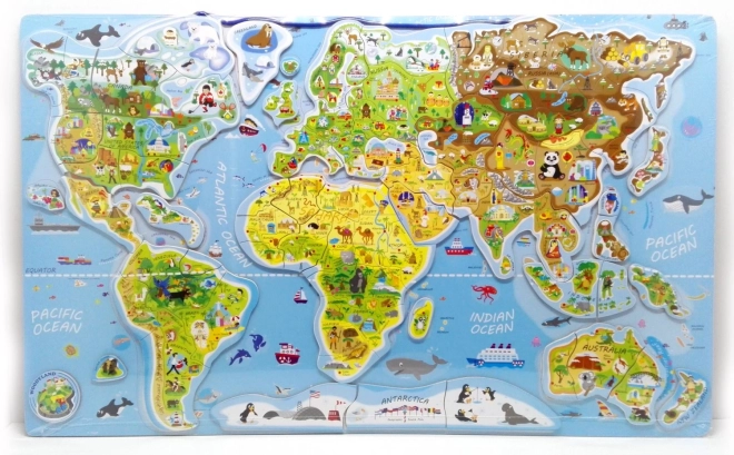Magnetyczne puzzle mapa świata - obrazy i gra 2w1