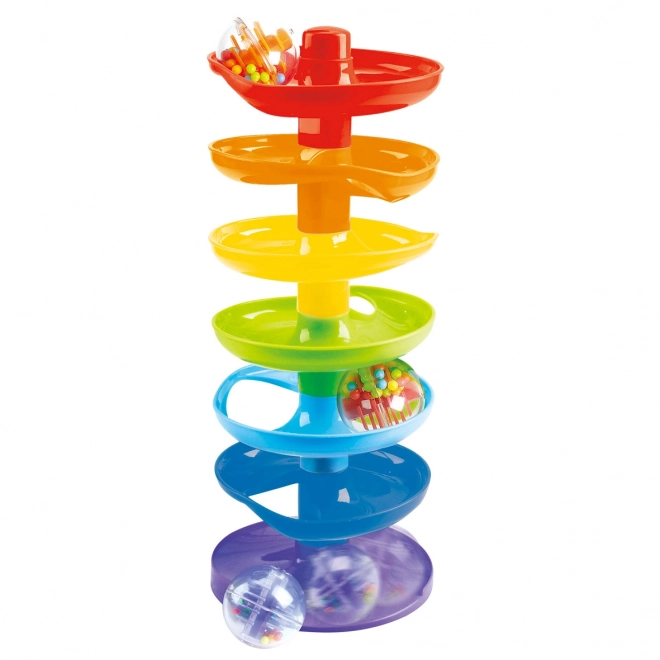 Spirala z piłkami tęczowa 37 cm