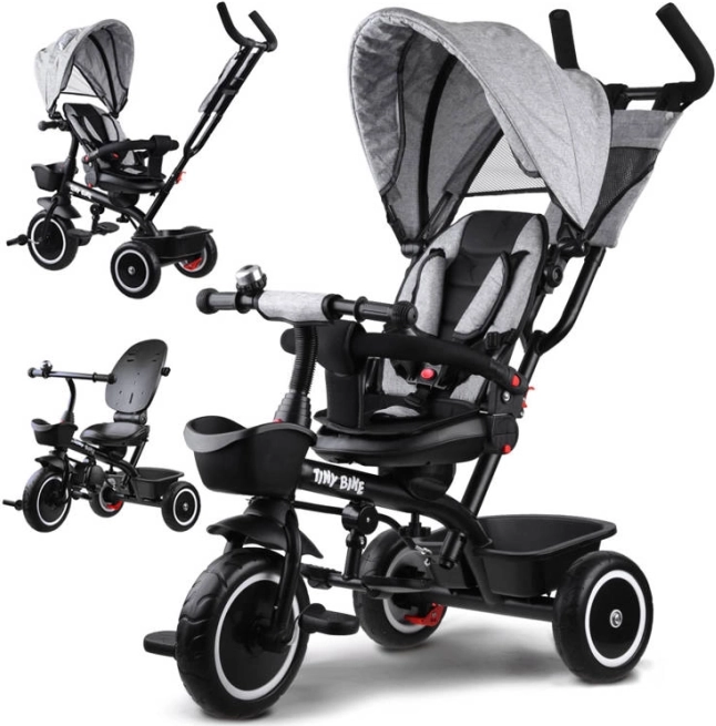 Dziecięcy trójkołowiec 3w1 z obrotowym siedziskiem i daszkiem TINY BIKE – Obracany