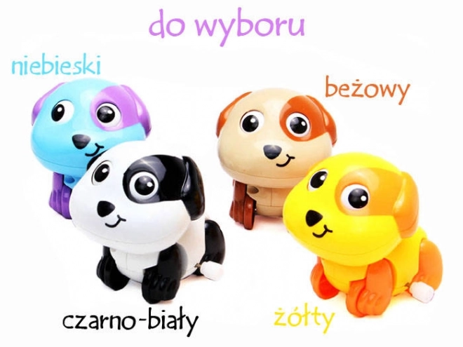 Uroczy nakręcany piesek poruszający się ogonkiem