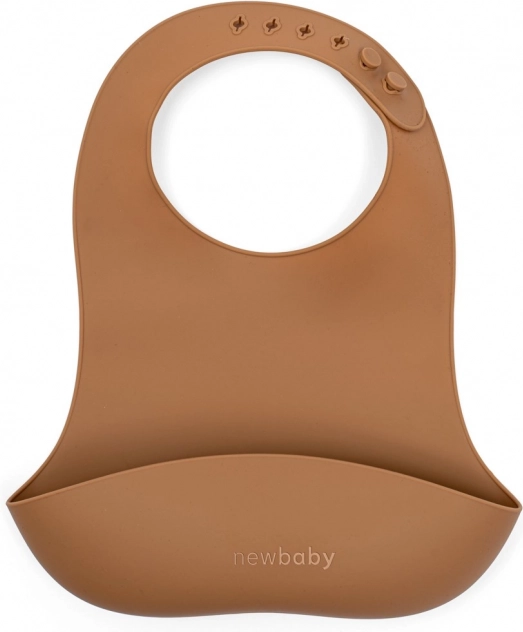 Śliniaczek silikonowy New Baby brązowy