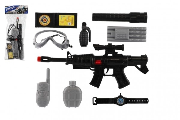 Pistolet/karabin policyjny 38cm plastik z akcesoriami w torebce 21x50x6cm
