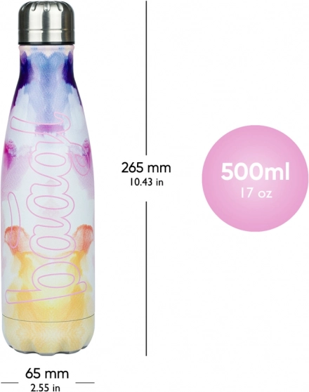 Termobutelka z metalową nakrętką Malowanie 500 ml