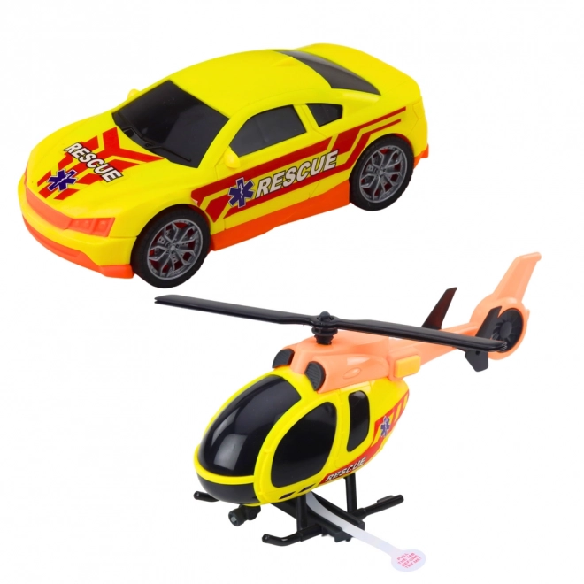 Zestaw ratunkowy z helikopterem i samochodem