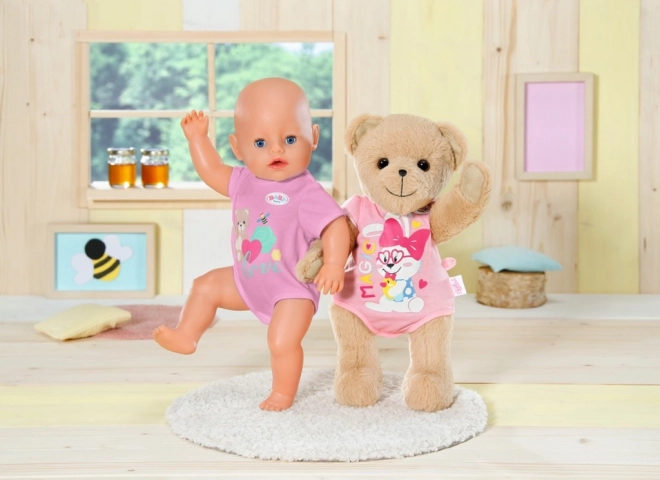 Miś BABY born, różowe ubranko