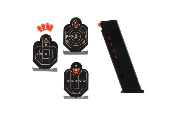 Pistolet na naboje piankowe z tarczą