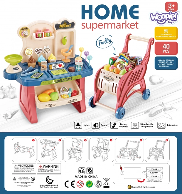 Supermarket z Wózkiem Zakupowym dla Dzieci