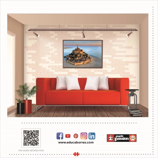 Puzzle Mont Saint Michel z powietrza 1000 kawałków