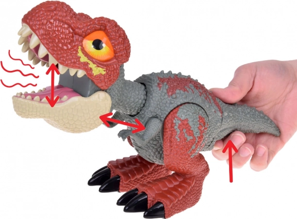 Dinozaur Tyrannosaurus Rex z ruchomymi częściami i efektami dźwięku i światła