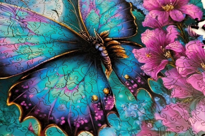 EscapeWelt Drewniane puzzle luminescencyjne Motyl 500 elementów