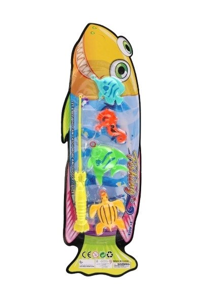 Gra ryby/wędkarz z wędką 26cm plastik 5 kolorów na karcie 15,5x49x2cm