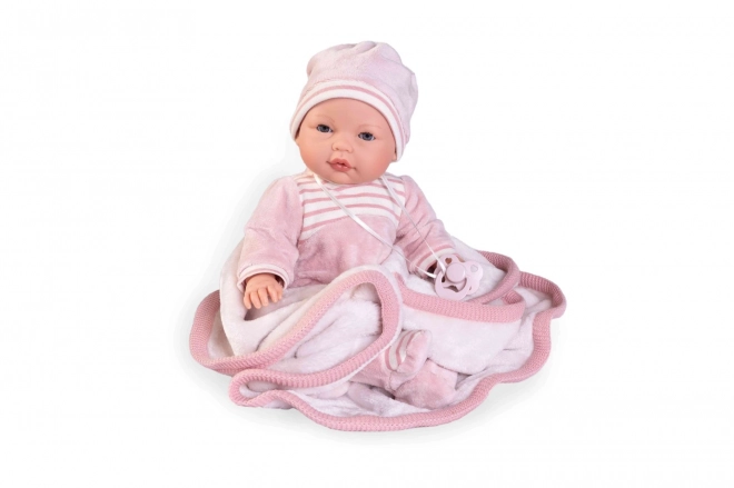 Antonio Juan 14155 BIMBA - mrugająca lalka niemowlęca ze dźwiękami i miękkim materiałowym ciałem - 37 cm