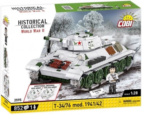 Zestaw konstrukcyjny Czołg T-34/76 mod. 1941/42 - 852 elementy
