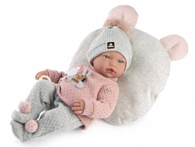 Guca 957 NEUS - realistyczna lalka niemowlęca z dźwiękiem i miękkim materiałowym ciałem - 38 cm