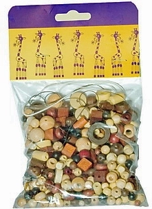 Detoa mix brązowo‑naturalnych drewnianych koralików 110 g