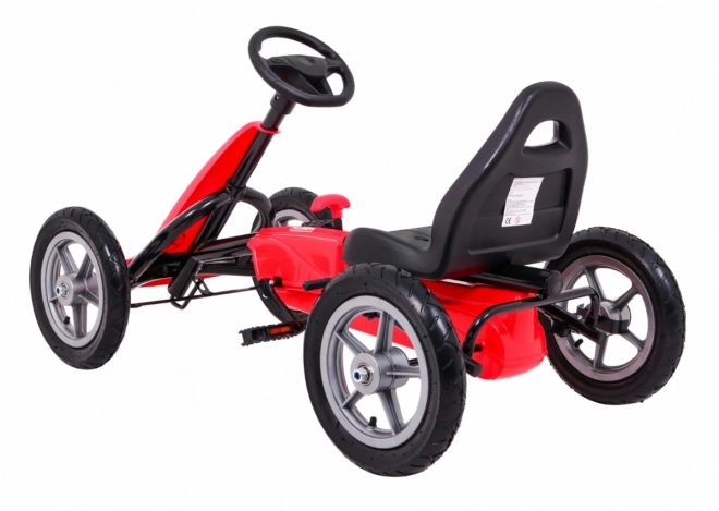 STAR gokart na pedały dla dzieci 3+ Czerwony + regulowane siedzenie + pompowane koła