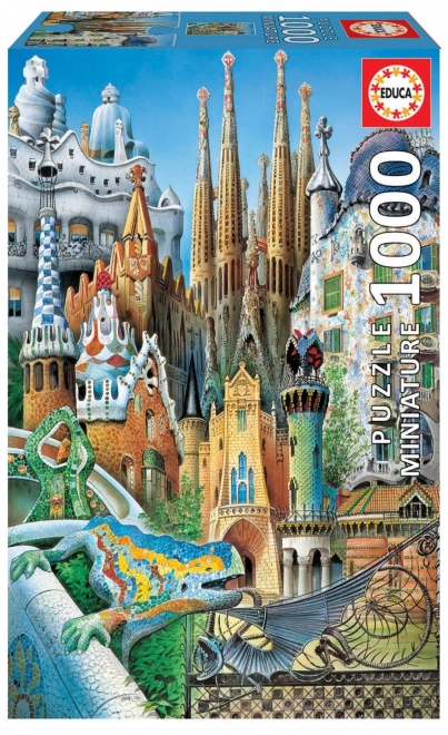 Miniaturowe puzzle kolaż z dzieła Antoni Gaudí