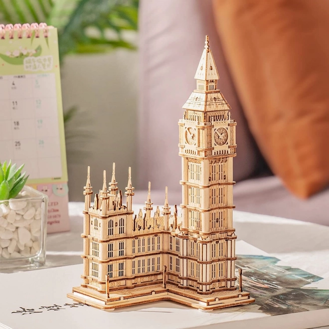 RoboCzas drewniane 3D puzzle wieża zegarowa Big Ben świecąca