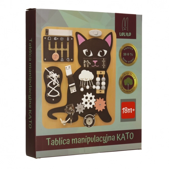 Drewniana sensoryczna tablica Kot