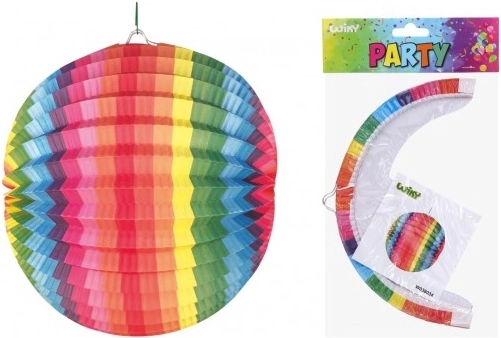 Lampion Okrągły Tęczowy 25 cm