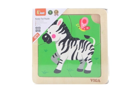 Drewniane puzzle 4 elementy- zebra