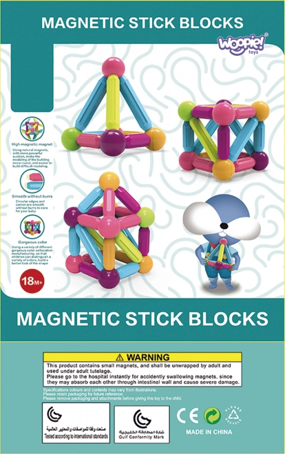 Woopie magnetyczne klocki edukacyjne duże 28 szt