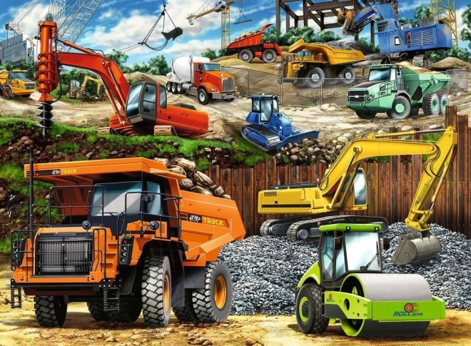 Puzzle Maszyny Budowlane XXL 100 elementów
