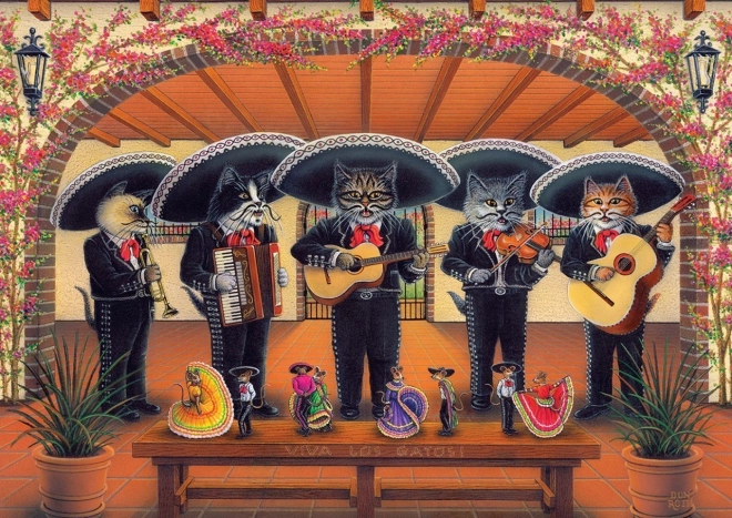 Art Puzzle kocia grupa flamenco 500 elementów