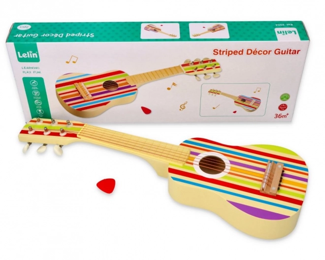 Tęczowa drewniana gitara sześciostrunowa