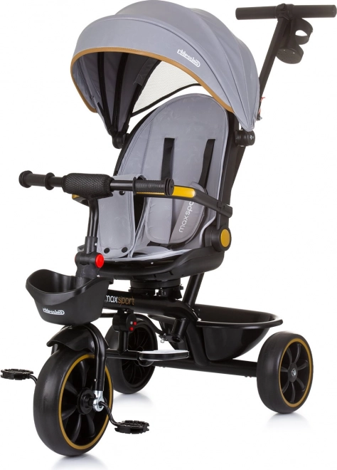 CHIPOLINO Trójkołowy rowerek z daszkiem Max Sport 2w1 – Ash Grey