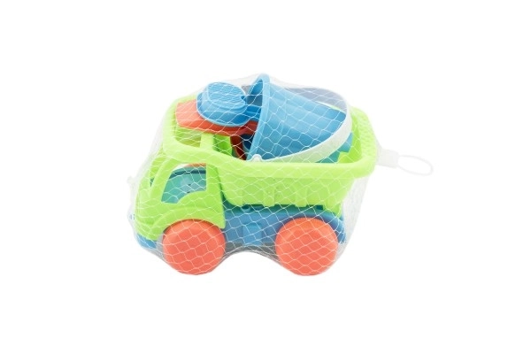 Samochód na piasek z akcesoriami plastik 16cm 2 kolory w siatce
