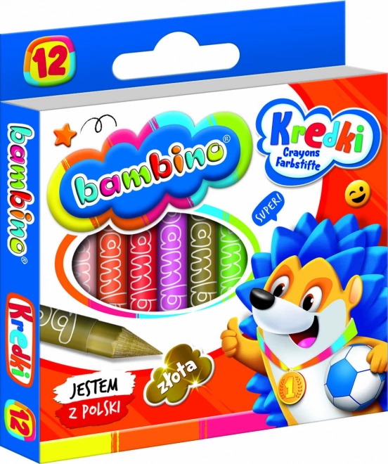 Grafitowe kredki woskowe Bambino - 12 sztuk