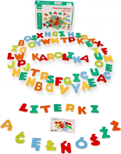 Drewniane magnetyczne literki z polskimi znakami