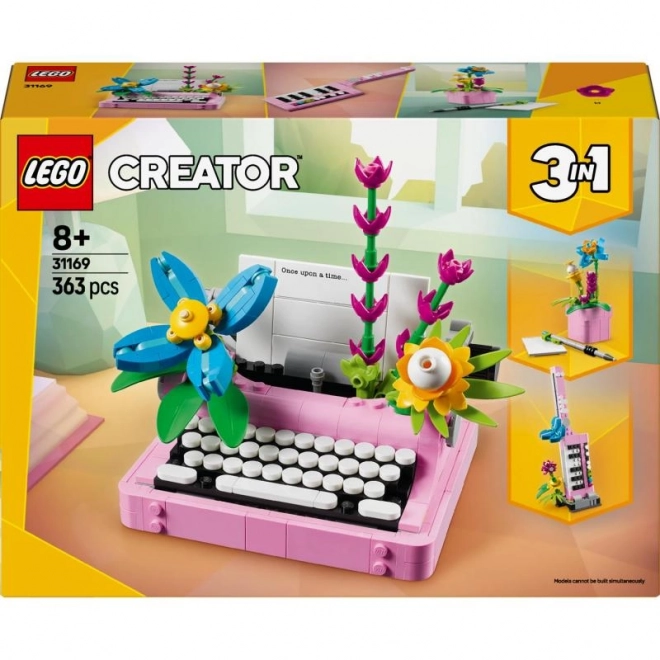 Zestaw konstrukcyjny dla dzieci - Maszyna do pisania z kwiatami LEGO Creator 3w1