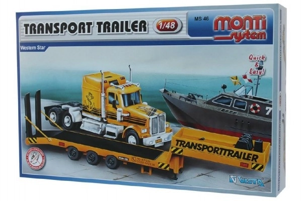 Zestaw Monti System MS 46 Transport Trailer Western Star 1:48 w pudełku 32x20,5x7,5cm